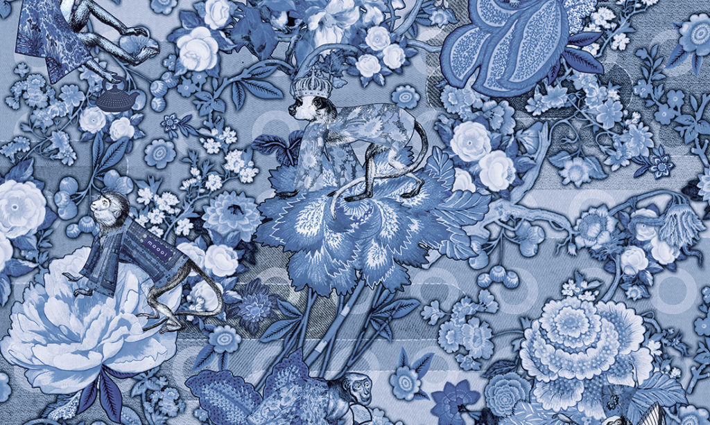 Moooi wallcovering - Tokyo Blue, Arte - MO3012